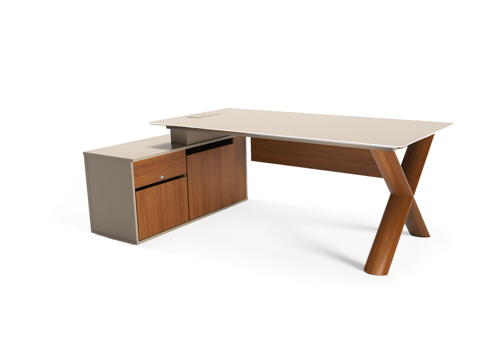 Wieno L-alakú íróasztal oldalkomóddal