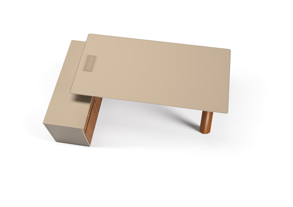 Wieno L-alakú íróasztal oldalkomóddal