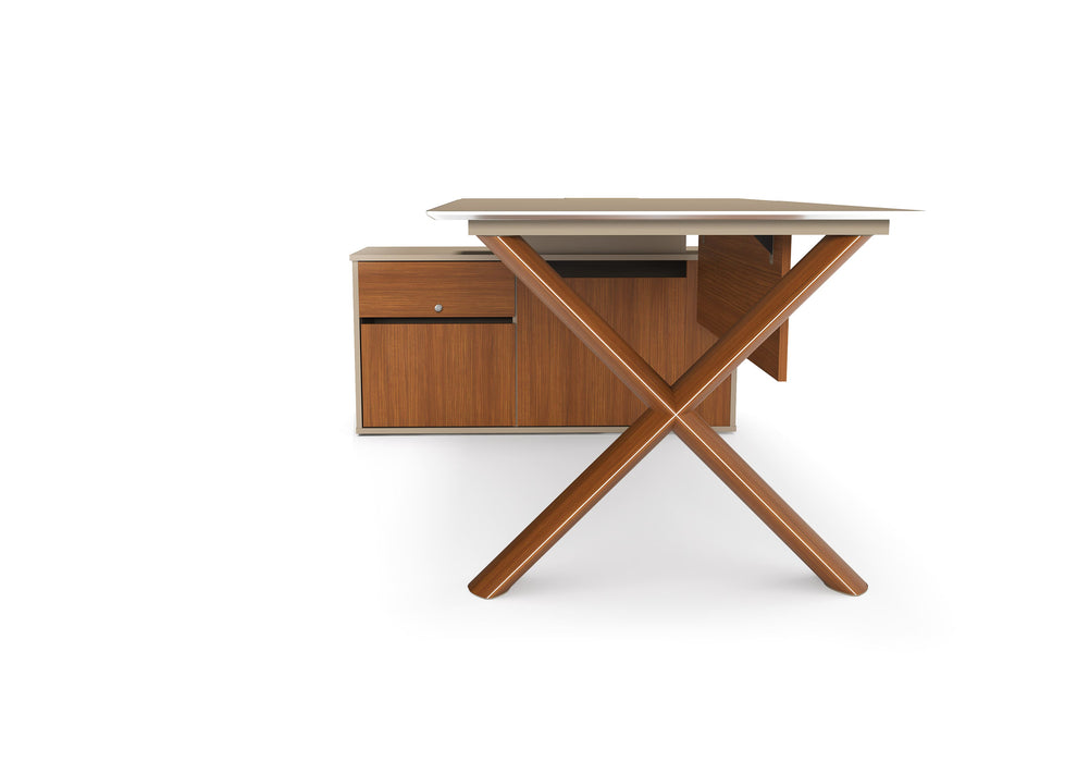 Wieno L-alakú íróasztal oldalkomóddal