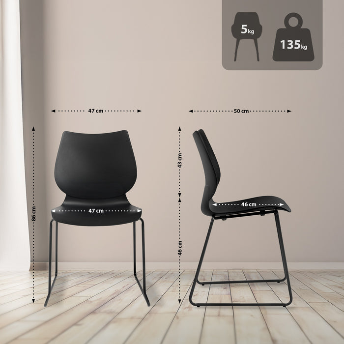 Houma Sleek – Ergonomikus Rakásolható Szánkótalpas szék