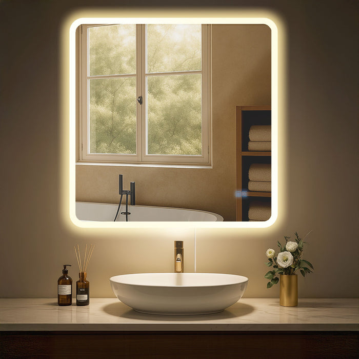 Jericho LED-es fürdőszobai tükör páramentesítővel, opcionális Bluetooth hangszóróval – Deluzzo