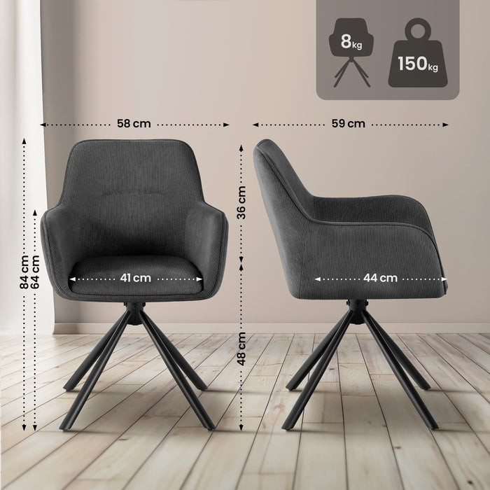 Tipton – Prémium Kordbársony szék Skandináv Design lábbal