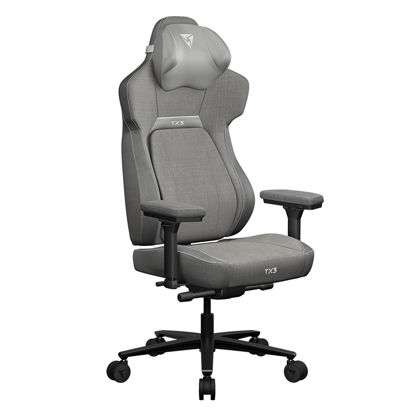 Gamer szék ThunderX3 CORE-Loft, szürke – hátulnézet