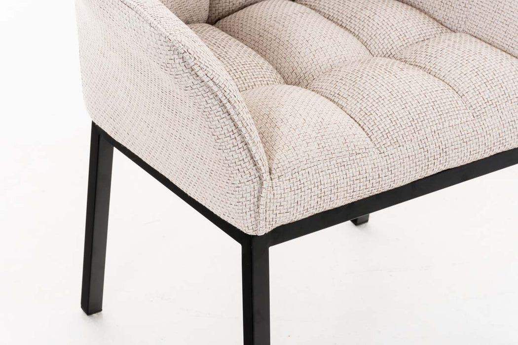 Damaso exkluzív karfás szék, szövet (inox, fehér, fekete vázzal)