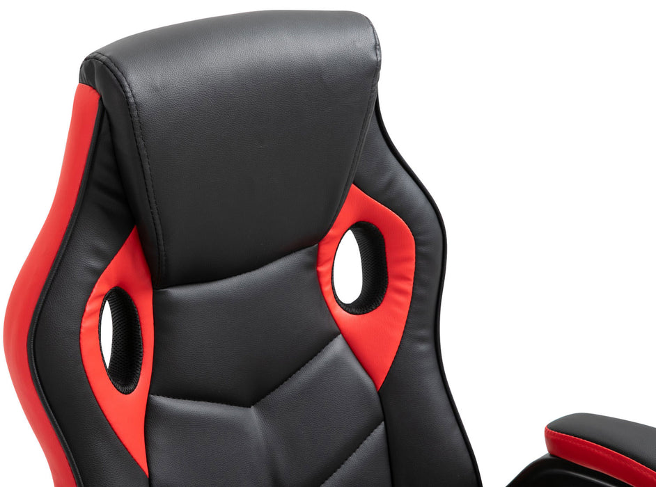 Omis műbőr gamer szék, piros