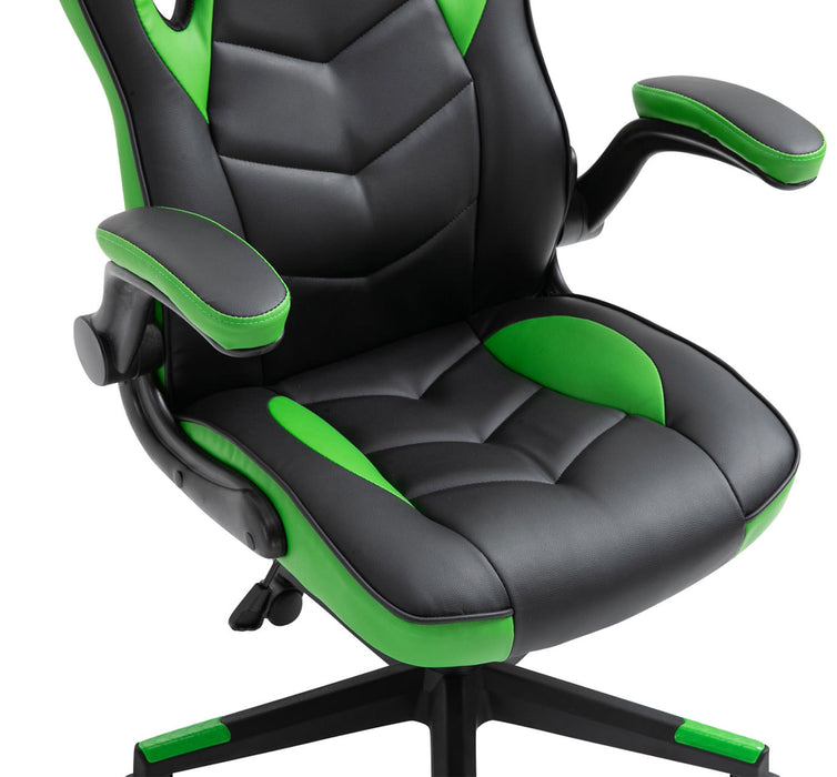 Omis műbőr gamer szék, zöld