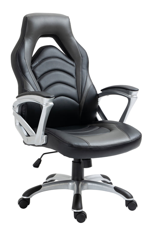 Foxton műbőr irodai szék, dönthető háttámlával- fekete/szürke