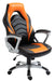 Foxton műbőr irodai szék, dönthető háttámlával- fekete/narancs