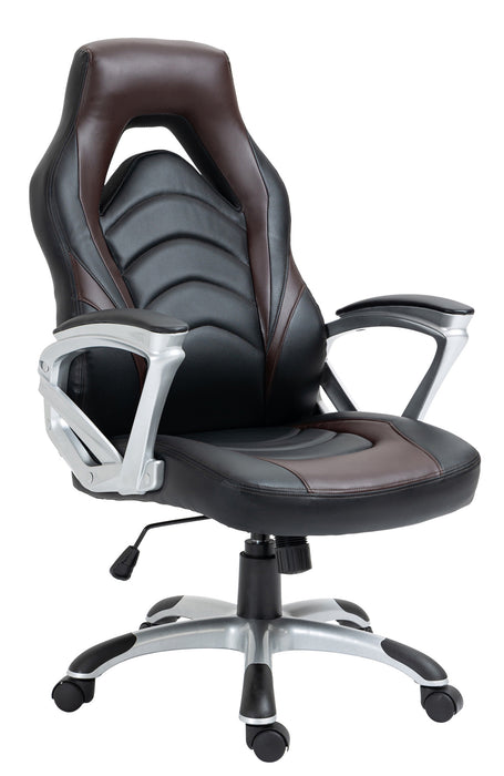Foxton műbőr irodai szék, dönthető háttámlával- fekete/barna