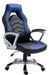 Foxton műbőr irodai szék, dönthető háttámlával- fekete/kék