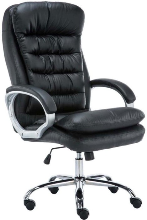 BIG_Vancouver_extranagy_teherbirasu_fonoki_szek_fekete_mubor_200 kg-ig_krom_csillagtalp_Deluzzo