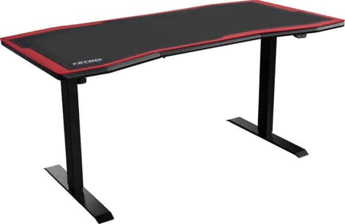 Nitro Concepts D16E Elektromosan állítható gamer asztal, 160 x 80 cm, Carbon Red