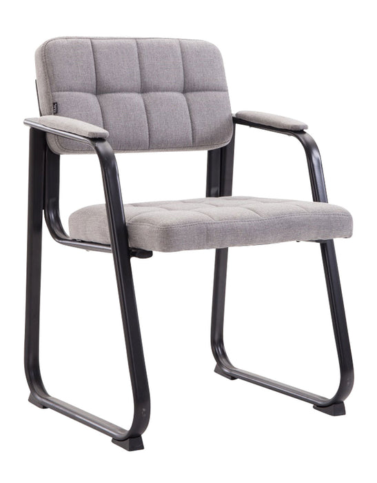 Canada_szurke_szovet_targyaloszek_ivelt_fekete_vaz_karfaval_Deluzzo