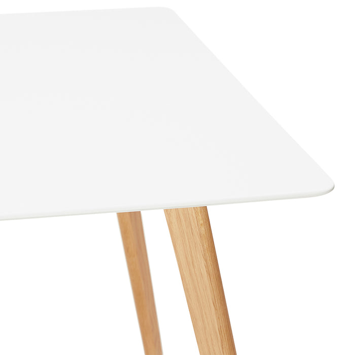 Sally fehér színű asztal, tölgyfa láb (90x200x75 cm)