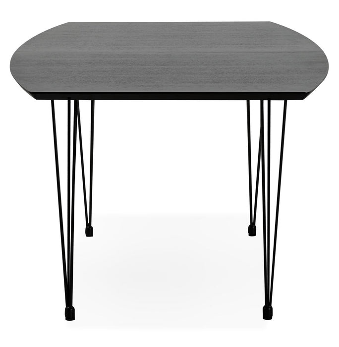 Strik 270 cm-ig bővíthető asztal fekete fa furnér lappal, fekete láb (100x170/270x74 cm)
