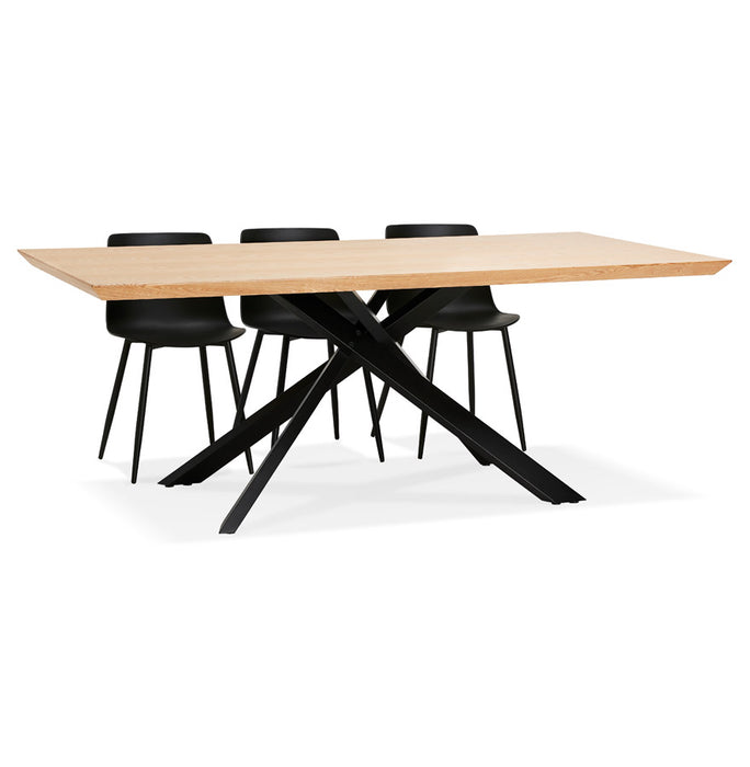 ROYAL 8 személyes étkezőasztal (100 x 200 x 75.5 cm) design lábazattal furnér lappal (több szín!)