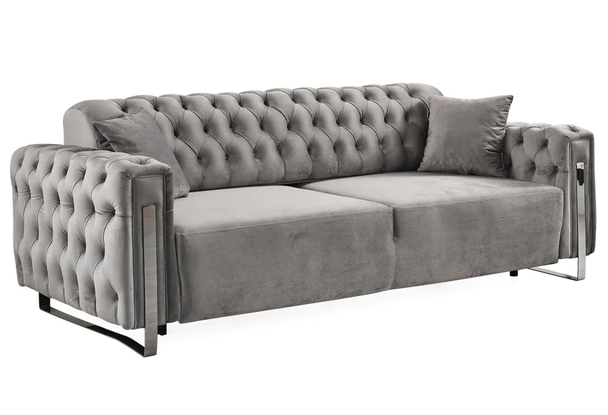 DANA Silver chesterfield kanapé, ágyazható, bársony, összes szín
