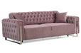 DANA Silver chesterfield stílusú kanapé, elektromosan ágyazható, mályva bársony