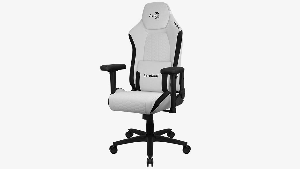 Gamer szék Aerocool CROWN Leatherette Moonstone White Fehér