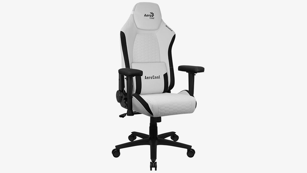 Gamer szék Aerocool CROWN Leatherette Moonstone White Fehér