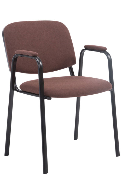 Ken_Pro_rakasolhato_barna_szovet_targyalo_szek_fekete_karfas_fem_lab_Deluzzo