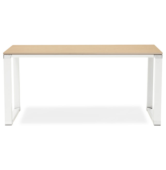 WARNER íróasztal natúr lappal, fehér lábazattal (80x160 cm)