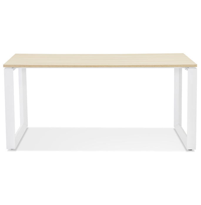 ABAK íróasztal, natúr lap, fehér láb (80 x 160 cm)