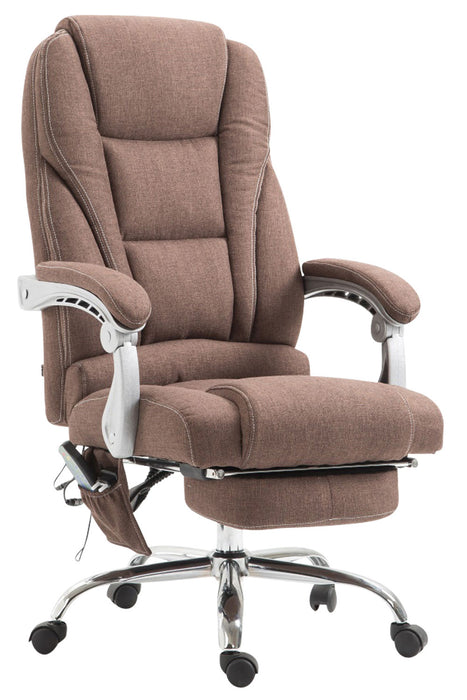 Pacific_barna_szovet_irodai_forgoszek_masszazs_funkcioval_labtartoval_ 150kg_teherbiras_krom_csillagtalp_Deluzzo