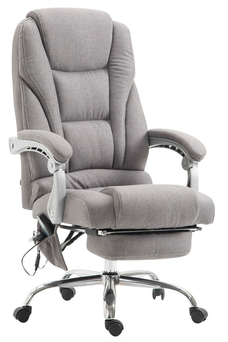 Pacific_szurke_szovet_irodai_forgoszek_masszazs_funkcioval_labtartoval_ 150kg_teherbiras_krom_csillagtalp_Deluzzo