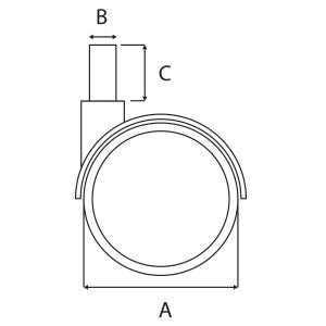 Padlo_gorgo_szett_irodai_szekhez_65 mm_szürke / fekete_DELUZZO